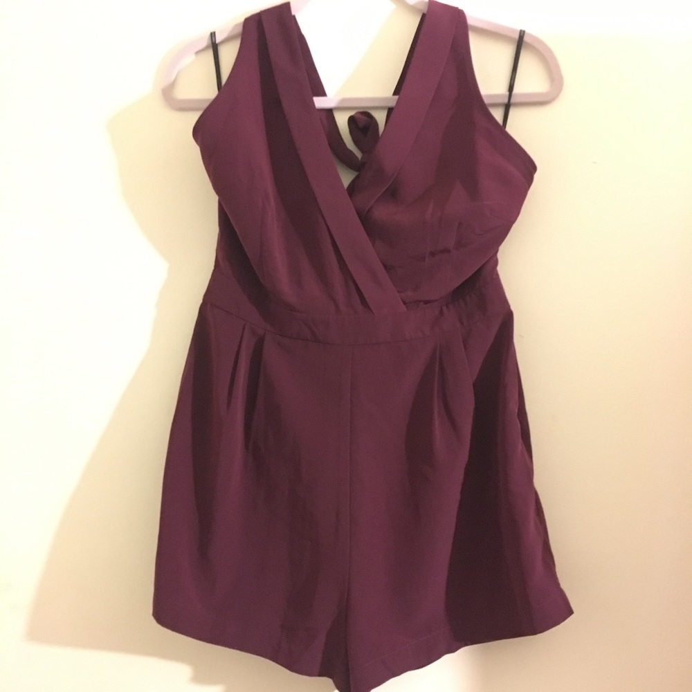 NWT. never worn. Wine/ burgundy romper/ jumpsuit